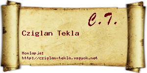 Cziglan Tekla névjegykártya